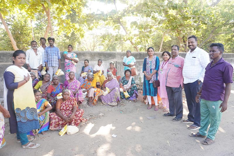 we distributed rice and cooking oil packets