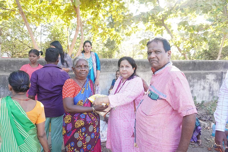 we distributed rice and cooking oil packets