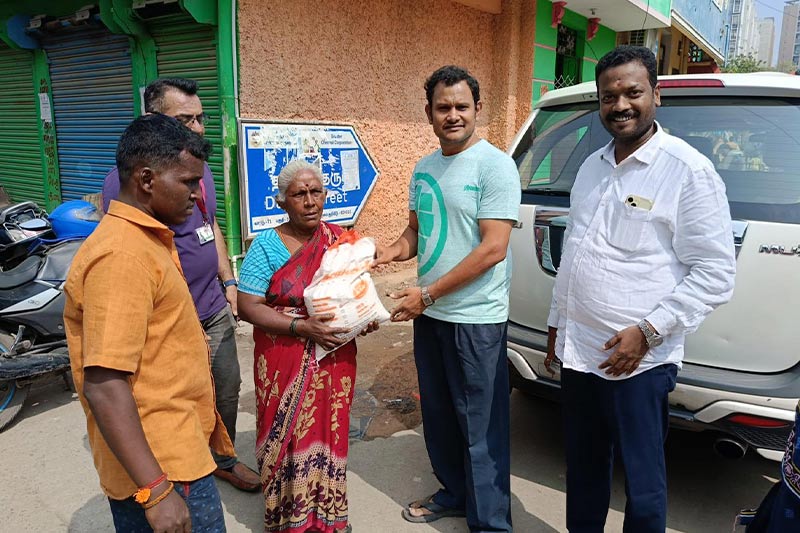  Distribution of rice bags to economically weaker 