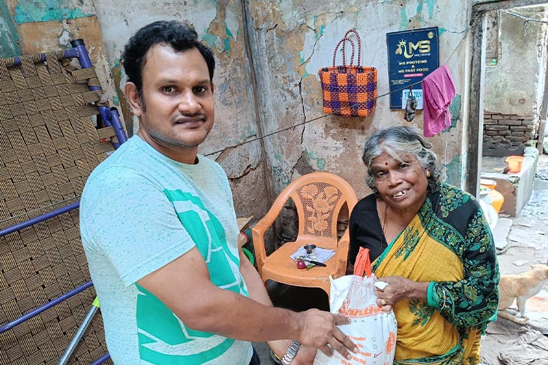  Distribution of rice bags to economically weaker 